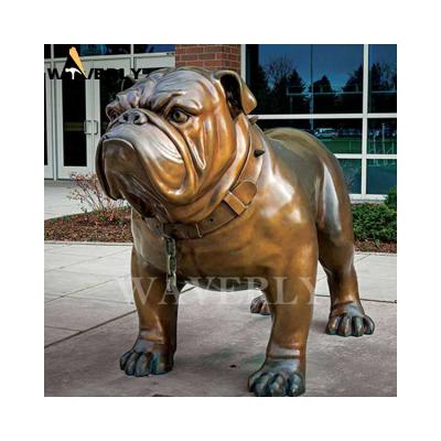 China Europe Garden Animal Sculpture Bull Dog Statue Bronze Bulldog Brass Dog Statue for sale