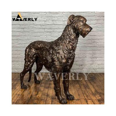 China Europe Home Decor Dog Sculpture Ornament Bronze Wolfhound Dog Statue Sculpture for sale