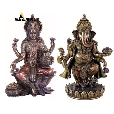 China Hindu Laxmi Ganesh Statue Art Brass Statue Bronze Ganesh Laxmi God Metal India God Statue India for sale