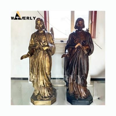 China Garden Jesus Bronze Religious Statue Metal Jesus Statue Europe Church Christian Statue Jesus Life Size for sale