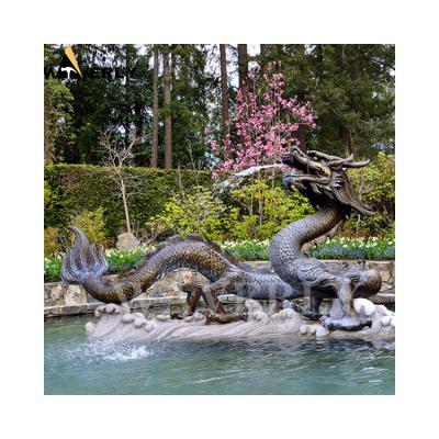 China Europe Feng Shui Water Fountain Chinese Dragon Sculpture Bronze Water Fountain for sale