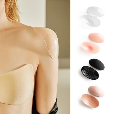 China Anti-allergy pump sticky self-adhesive invisible shoulder pads reusable ladies sponge silicone shoulder pads for sale