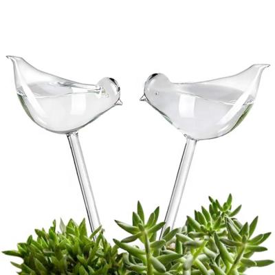 China Garden Bird Shape Hand Plant Blown Clear Glass Glass Bulbs Set Of 2 For Indoor And Outdoor for sale