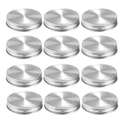 China Stainless Steel Mason Jar Lids 70mm 86mm Reusable Leak Proof Child Safe For Wide Mouth Size Jars for sale