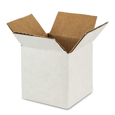 China Recyclable Sturdy White Corrugated Cardboard Boxes For Shipping And Mailing Size 10x10x10cm for sale