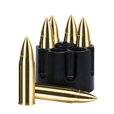 China Viable set of 6,304 stainless steel whiskey gold bullets with realistic revolver freezer base for sale