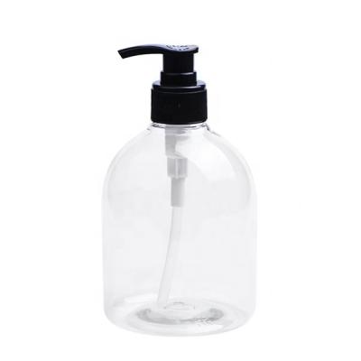 China Shampoo 500ml BPA Free PET Plastic Sanitizer Bottle With Black Pump For Shampoo Lotion for sale