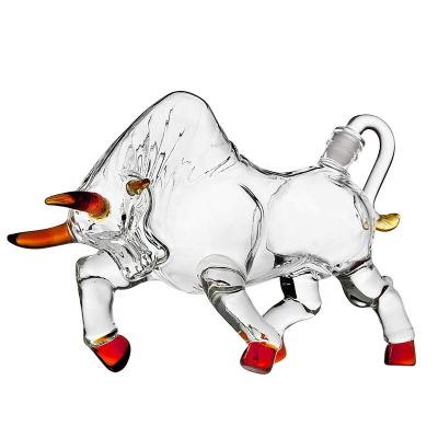 China 500ml Animal Home Glass Whiskey Bull Decanter Shape For Liquor Vodka Or Scotch Wine - 500ml for sale