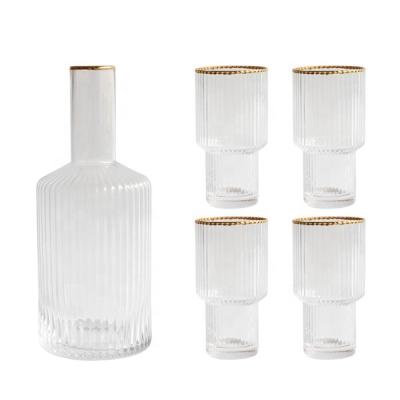 China CREATIVE Nordic Style Glass Whiskey Decanter Set Glass Decanter Set with Glass Tumbler for Whiskey Rum Bourbon Water Juice for sale