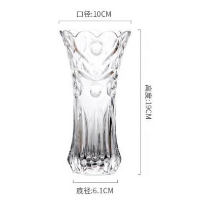 China Europe stocked European fashion lead-free glass transparent vase for decor, living room for sale