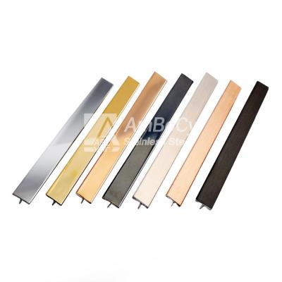 China Space For Trim Tile / Ceramic / Floor / Wall Accessories 1.0MM Thickness 2.5M Stainless Steel Tile Tile Trim Corners Coffee Gold Mirror Finished SS Tile the balance for sale