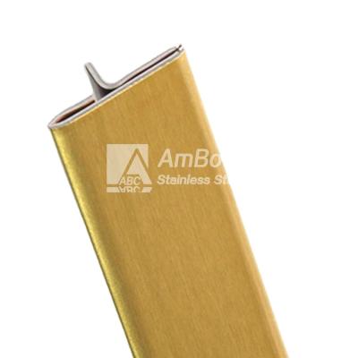 China Gap For Tile/Ceramic/Floor/Wall Brass 0.8MM Thickness Satin Finished Ceramic Tile Edge Trim Stainless Steel Tile Trim 10MM For Ceiling Decoration for sale