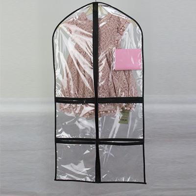 China Eco - Friendly Transparent Garment Storage Bag With Pocket PVC Garment Bag for sale