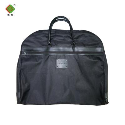 China Black Folding PEVA and Nonwoven Fabric Clothes Cover Suit Carrier Garment Bag for sale