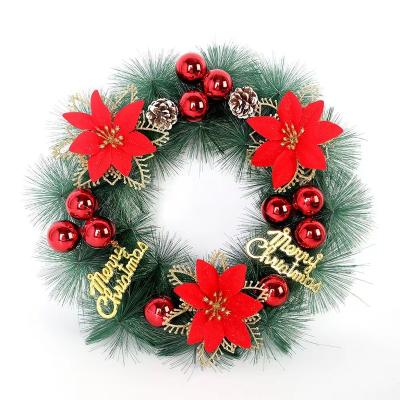 China Wholesale PVC Christmas Wreath Front Entrance Artificial Decorative Garland for sale