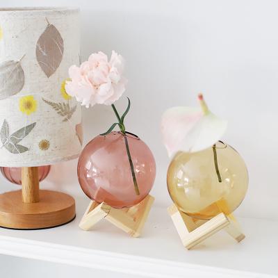 China Nordic Glass Flower Vase Accessories Home Decor Wholesale Minimalist Flower Small Colorful Vase for sale