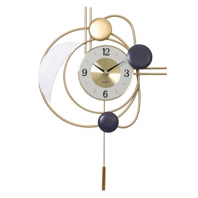 China Wholesale Contemporary Metal Decoration Nordic Modern Luxury Large Home Wall Clock for sale