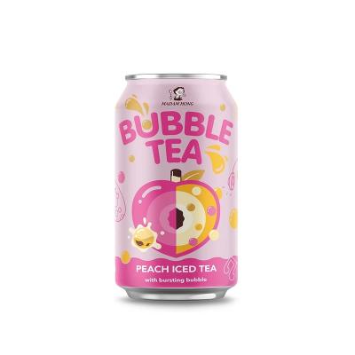 China Taiwan famous drink 320ml Taiwan popping boba with peach iced tea bursting boba tea for sale