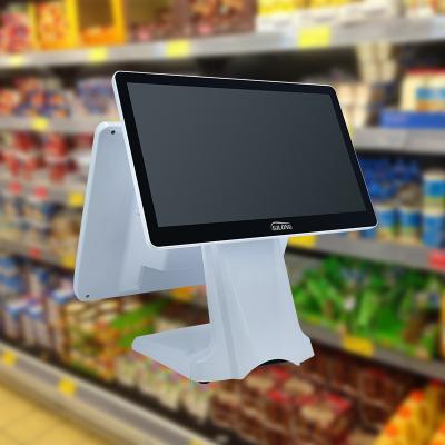 China Pos Maker 15 Inch Touch Restaurant Double Screen Machine Android Windows 10 Pos Ordering System All In One Pos 15.6 Inch / Customization for sale