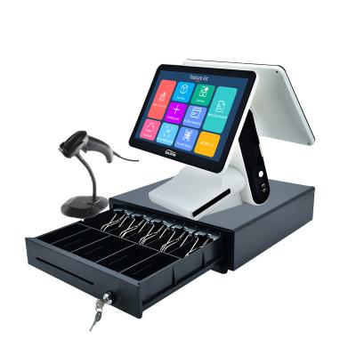 China GL-801 dual screen 15.6 inch wide LED display all in one touch screen terminal POS / system capacitive POS / 15.6