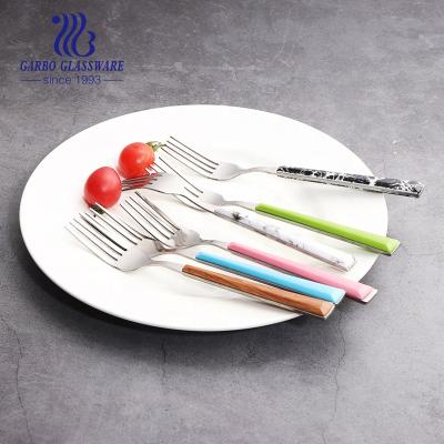 China Viable Machine Craft Stainless Steel 410 Fruit Salad Polishing Fork Clearly With ABS Plastic Handle for sale