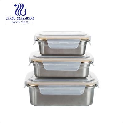 China Amazon Hot Selling 5.9 Inch Stainless Steel Food Bowl Fresh Preservation With Green Powder Coated Food Container for sale