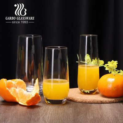 China Stocked In Low MOQ Premium High Running Ball Glass Tumbler In Multi Sizes For Juice Beverage Serving Glass Cup for sale