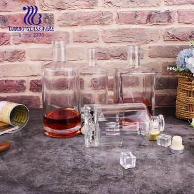 China Modern Eco-friendly 500ml Whiskey Wine Decanter Crystal Glass Bottles For Bar With Glass Cork for sale