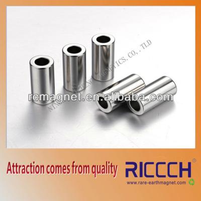 China Industrial Magnet Cylinder Perforated Magnet / Hollow Cylinder for sale