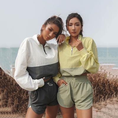 China Women Breathable Sport Pullover Blouse Casual Shorts Sweatsuit Sets Women Fitness 2 Pieces Set Women Sets for sale