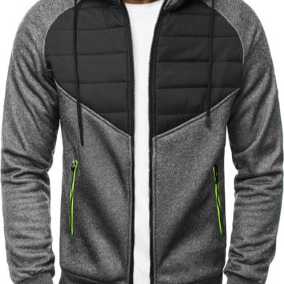 China Casual Custom Men's Patchwork Hooded Coat Zipper Men's Hoodies & Sweatshirts for sale