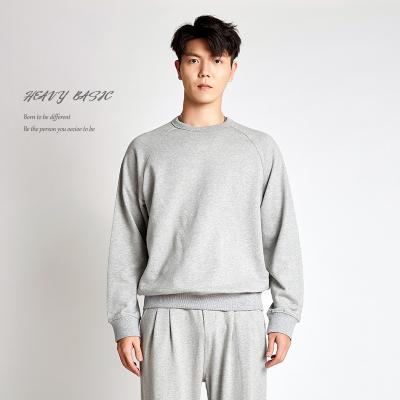 China Men's Sweatshirt 100% Empty Drop Shoulder Anti-pilling Crewneck 360gsm Cotton Heavy High Quality Sweatshirt for sale