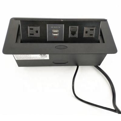 China Residential / General Purpose Fender Pop Up Aluminum Alloy Office Table Hidden Power Outlet for sale