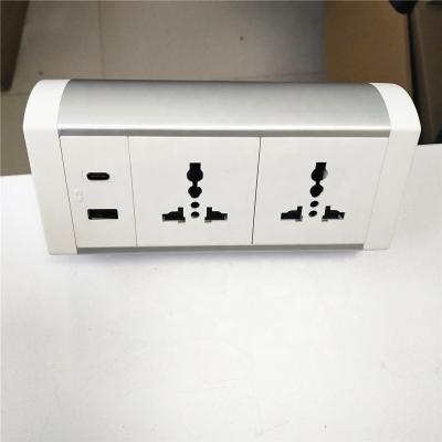 China Outdoor Residential / General Purpose Table Mounted Power Outlet with USB - A and USB Type-C Charging / Flange Mounted Desk Edge Power USB-C Data Socket for sale