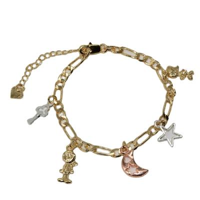 China FASHIONABLE High Quality Jewelry 18k Fine Gold Various Shapes Charm Bracelet Women for sale