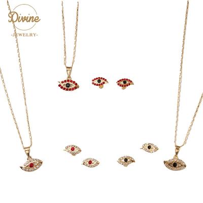 China Fashion Religious High Quality 18K Gold Devil's Eye Kids Jewelry Set Gift Party Rings Jewelry Set Women for sale