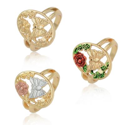 China FASHIONABLE Rings Fashion Jewelry Multicolor Gold Plated Butterfly Rose Rings For Women for sale