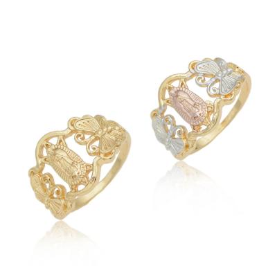 China Religious Manufacturers Wholesale Vintage Virgin Mary Butterfly Rings Copper Alloy Jewelry Women Finger for sale