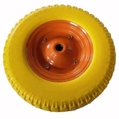 China Building Material Shops 16' Hook *4.80/4.00-8 Pattern WHEELBARROW PU Foam Wheel for sale