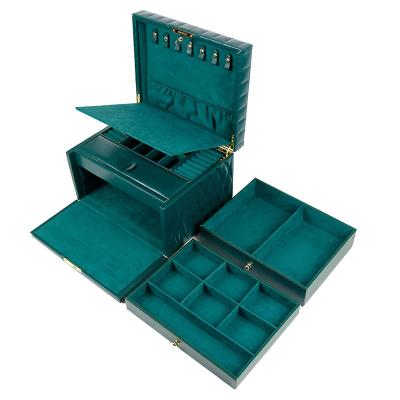 China Jewelry Packaging Display Perfect Quality Colorful Jewelry Case Travel Jewelry Case Velvet Leather Jewelry Case Travel for sale