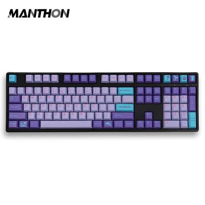 China Computer Keyboard GMK 129 Keys Vaporwave Gaming Keycap PBT Five-sided Sublimation Keyboards Purple Mechanical Keycaps For Color Matching Keycaps for sale