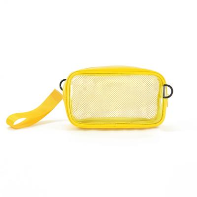 China Eco-friendly PVC plastic daily waterproof transparent travel bag zipper color candy handbag cosmetic bag for sale