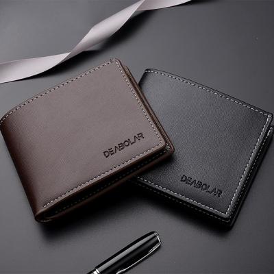 China Simple waterproof classic cheap short wallets for men casual double square monederos multifunctional wallet card holder for sale