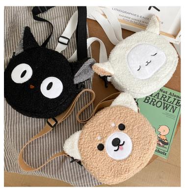 China High quality autumn and winter fancy style cute bear girl doll shoulder bag plush fur cartoon messenger cross - body handbag for sale