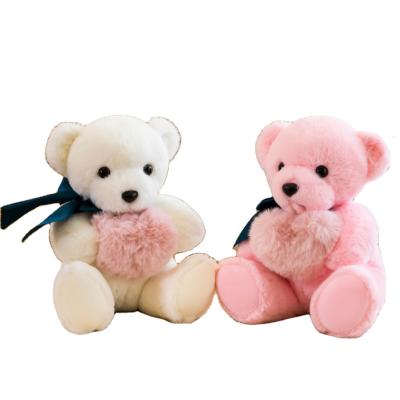 China Plush Sofe Stuffed Toy Teddy Bear Doll Lovers Heart Teddy Bear Doll Grabs Machine Bear Soft Toy Toys Valentine's Day Gift for sale