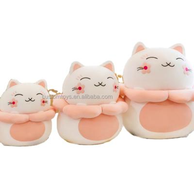 China 2022 New Plush Cat Plush Toy Creative Cat Doll Cute Pink Lucky Doll Cushion for sale