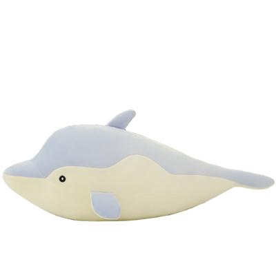 China High Quality Custom Stuffed Plush Dolphin Pillow Sea Animal Plush Toy Soft Blue Dolphin Cushion New for sale