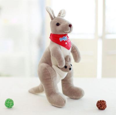 China Plush hoodie with kangroo pocket cheap wholesale and small quantity plush toy mom&baby kangroo for sale