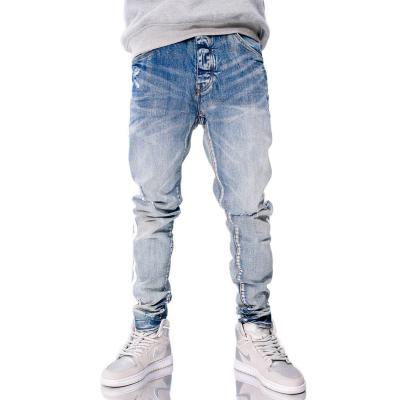 China Haisen Jeans Factory Fashion Sale Streetstyle Stretch Denim Pants Breathable Wholesale Hot Slim Custom Ripped Skinny Jeans For Men for sale