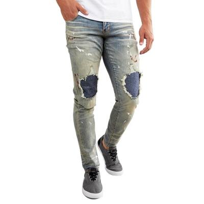 China Haisen Breathable Jeans Factory Wholesale Custom Private Label Ripped Mens Jeans Denim Stretch Distressed Skinny Black Jeans For Men for sale